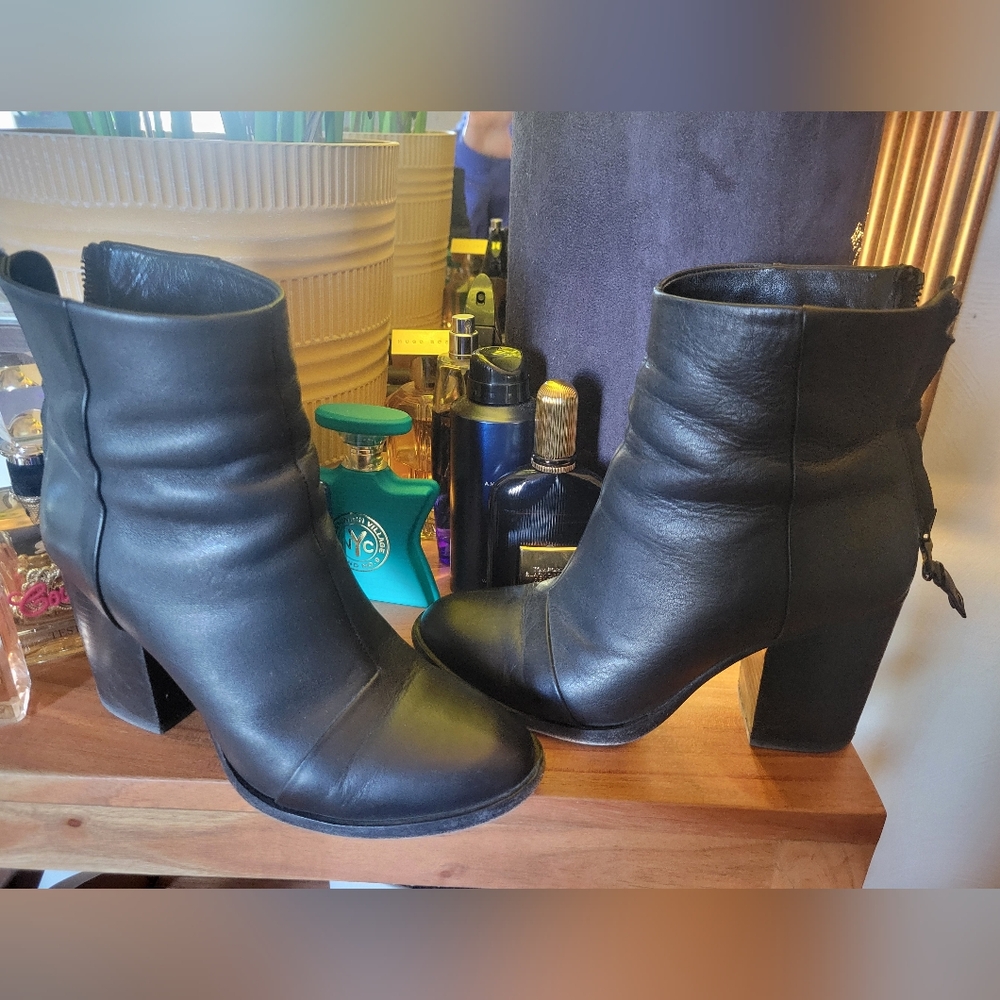 Rag & Bone ASHBY Black Leather Booties 36/6